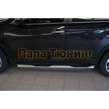 Пороги труба с накладками d76 вариант 1 РусСталь для Nissan X-Trail 2015-