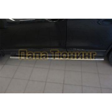 Пороги труба овальная с проступью 120х60 мм РусСталь для Nissan X-Trail 2015-