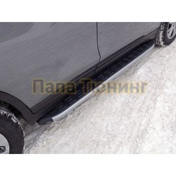 Пороги алюминиевые ТСС с накладкой для Nissan X-Trail 2015-2018 Пороги алюминиевые ТСС с накладкой для Nissan X-Trail 2015-2018