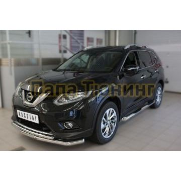 Защита передняя двойная d57-d42 РусСталь для Nissan X-Trail 2015-2018