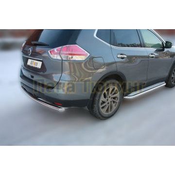 Защита заднего бампера 60 мм ALFeco для Nissan X-Trail 2015-2018