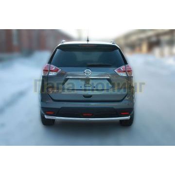Защита заднего бампера 60 мм ALFeco для Nissan X-Trail 2015-2018