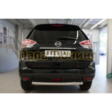 Защита заднего бампера d57 дуга РусСталь для Nissan X-Trail 2015-2018