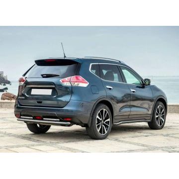 Защита заднего бампера двойная 57-42 мм Rival для Nissan X-Trail T32 2015-2018