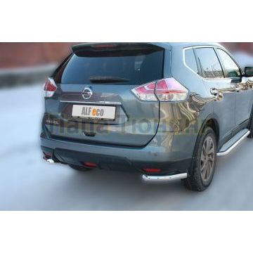 Защита задняя уголки 60 мм ALFeco для Nissan X-Trail 2015-2018