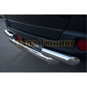 Защита заднего бампера двойная d76-d57  РусСталь для Nissan X-Trail 2011-2015