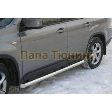 Пороги труба d57 вариант 1 РусСталь для Nissan X-Trail 2007-2011