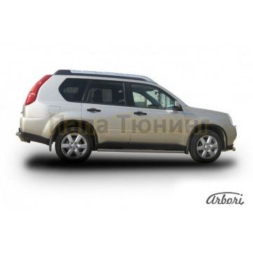 Защита штатных порогов труба 57 мм Slitkoff для Nissan X-Trail T31 2007-2011 Защита штатных порогов труба 57 мм Slitkoff для Nissan X-Trail T31 2007-2011
