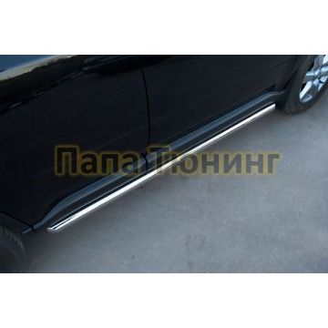 Пороги труба d57 вариант 1 РусСталь для Nissan X-Trail 2011-2015