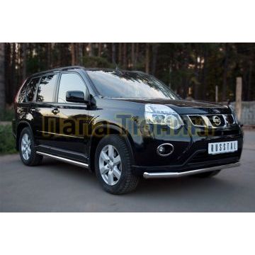 Пороги труба d57 вариант 3 РусСталь для Nissan X-Trail 2011-2015