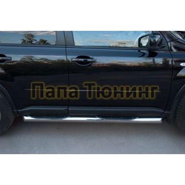 Пороги труба d76 с накладками вариант 1 РусСталь для Nissan X-Trail 2011-2015