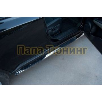 Пороги труба d76 с накладками вариант 2 РусСталь для Nissan X-Trail 2011-2015