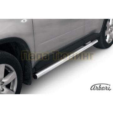 Защита штатных порогов труба 57 мм Slitkoff для Nissan X-Trail T31 2011-2015 Защита штатных порогов труба 57 мм Slitkoff для Nissan X-Trail T31 2011-2015