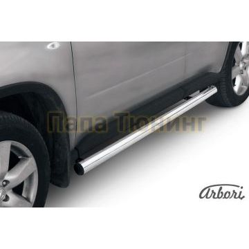 Защита штатных порогов труба 76 мм Slitkoff для Nissan X-Trail T31 2011-2015 Защита штатных порогов труба 76 мм Slitkoff для Nissan X-Trail T31 2011-2015