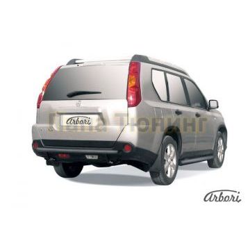 Защита заднего бампера чёрная сталь 57 мм Slitkoff для Nissan X-Trail T31 2011-2015 Защита заднего бампера чёрная сталь 57 мм Slitkoff для Nissan X-Trail T31 2011-2015