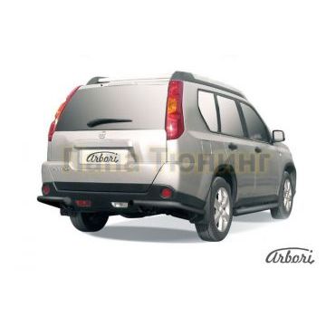 Защита задняя уголки чёрная сталь 57 мм Slitkoff для Nissan X-Trail T31 2011-2015 Защита задняя уголки чёрная сталь 57 мм Slitkoff для Nissan X-Trail T31 2011-2015