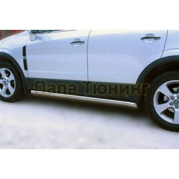 Пороги труба 60 мм ALFeco для Opel Antara 2010-2017