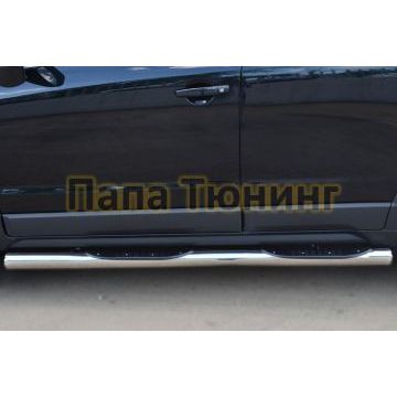 Пороги труба с накладками d76 вариант 3 РусСталь для Opel Antara 2010-2017