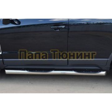 Пороги труба d76 с накладками вариант 1 РусСталь для Opel Antara 2010-2017