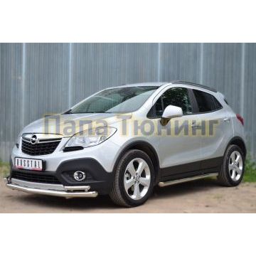 Пороги труба d57 вариант 1 РусСталь для Opel Mokka 2012-