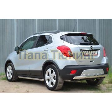 Защита заднего бампера овальная 75х42 мм РусСталь для Opel Mokka 2012-