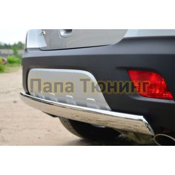 Защита заднего бампера овальная 75х42 мм РусСталь для Opel Mokka 2012-