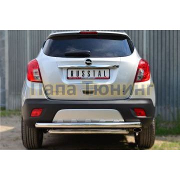 Защита заднего бампера двойная d57-d57 РусСталь для Opel Mokka 2012-