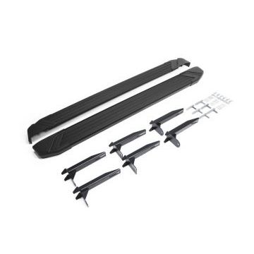 Пороги алюминиевые Rival Black New для Volkswagen Amarok 2010-2016