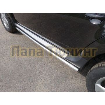 Пороги труба 60 мм ТСС для Renault Duster 2015- Пороги труба 60 мм ТСС для Renault Duster 2015-