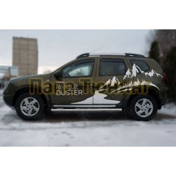 Пороги труба d57 вариант 3 РусСталь для Renault Duster 2015-