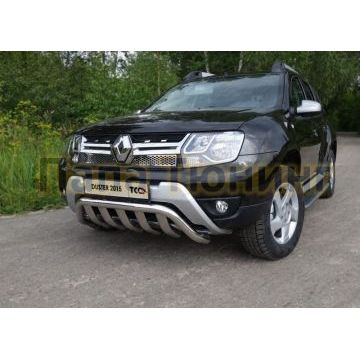 Защита передняя Кенгурятник с вставкой 60-75 мм ТСС для Renault Duster 2015-