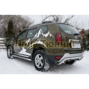 Защита заднего бампера d42 волна РусСталь для Renault Duster 2015-