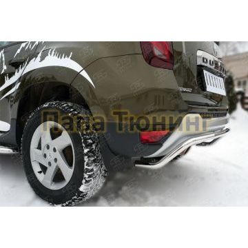Защита заднего бампера d42 волна РусСталь для Renault Duster 2015-