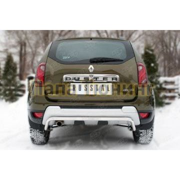 Защита заднего бампера d42 волна РусСталь для Renault Duster 2015-