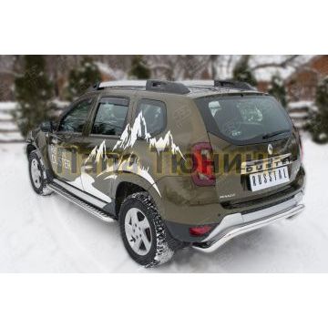 Защита заднего бампера d57 волна РусСталь для Renault Duster 2015-