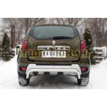 Защита заднего бампера d57 волна РусСталь для Renault Duster 2015-