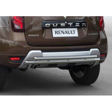 Защита заднего бампера двойная 42-42 мм Rival для Renault Duster 2015-