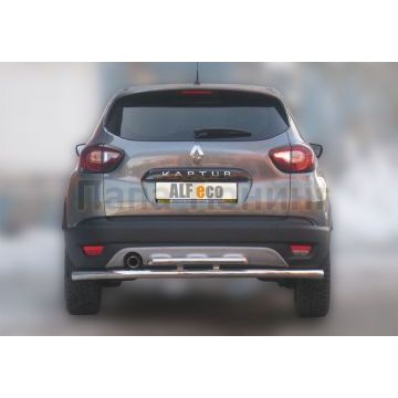 Защита заднего бампера двойная 60-42 мм ALFeco для Renault Kaptur 2016-