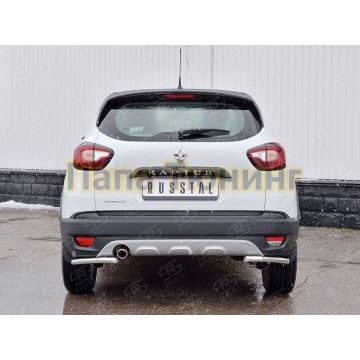 Защита задняя уголки d42 РусСталь для Renault Kaptur 2016-