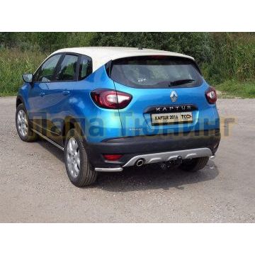 Защита задняя уголки 42 мм ТСС для Renault Kaptur 2016- Защита задняя уголки 42 мм ТСС для Renault Kaptur 2016-