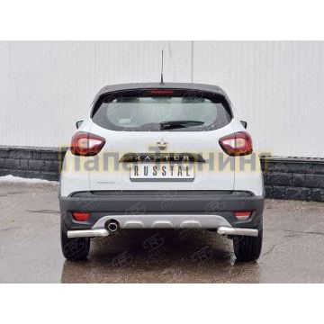 Защита задняя уголки d57 РусСталь для Renault Kaptur 2016-