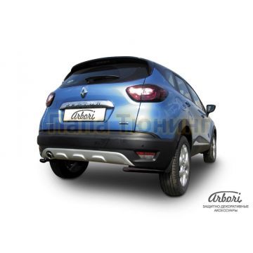 Защита задняя уголки чёрная сталь 42 мм на 4х2 Slitkoff для Renault Kaptur 2016- Защита задняя уголки чёрная сталь 42 мм на 4х2 Slitkoff для Renault Kaptur 2016-