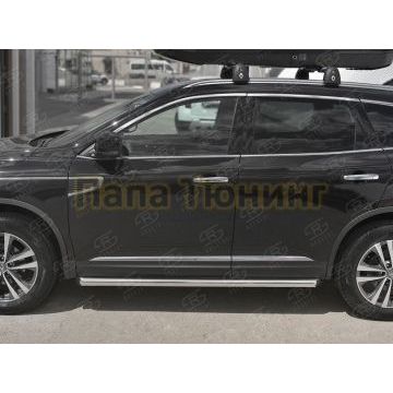 Пороги труба d57 вариант 1 для Renault Koleos 2017-