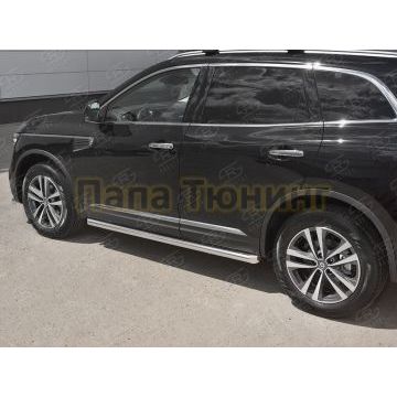 Пороги труба d57 вариант 1 для Renault Koleos 2017-