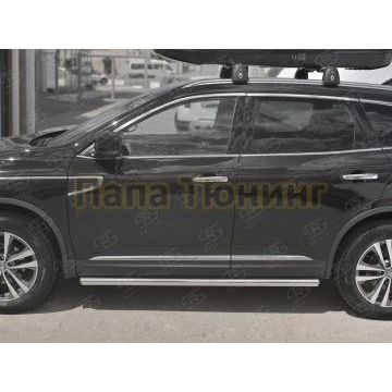 Пороги труба d57 вариант 3 для Renault Koleos 2017-
