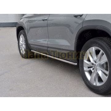 Пороги труба d42 вариант 3 РусСталь для Skoda Kodiaq 2017-