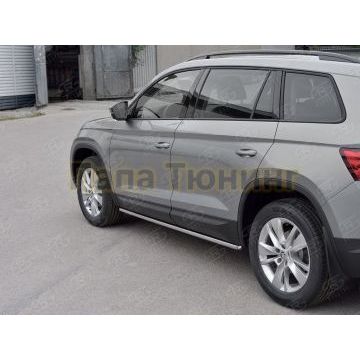 Пороги труба d42 вариант 3 РусСталь для Skoda Kodiaq 2017-