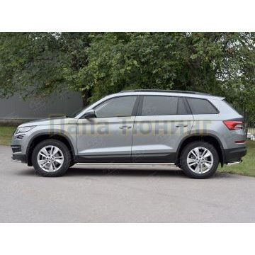 Пороги труба d42 вариант 3 РусСталь для Skoda Kodiaq 2017-