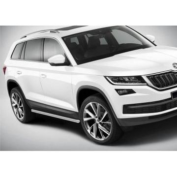 Защита штатных порогов 57 мм Rival для Skoda Kodiaq 2017-