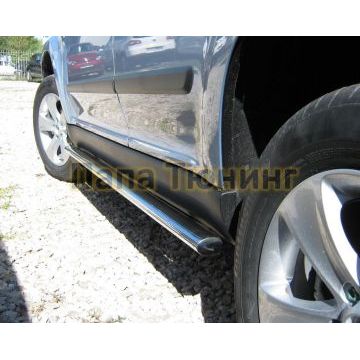 Пороги труба овальная 75x42 мм РусСталь для Skoda Yeti 2009-2013